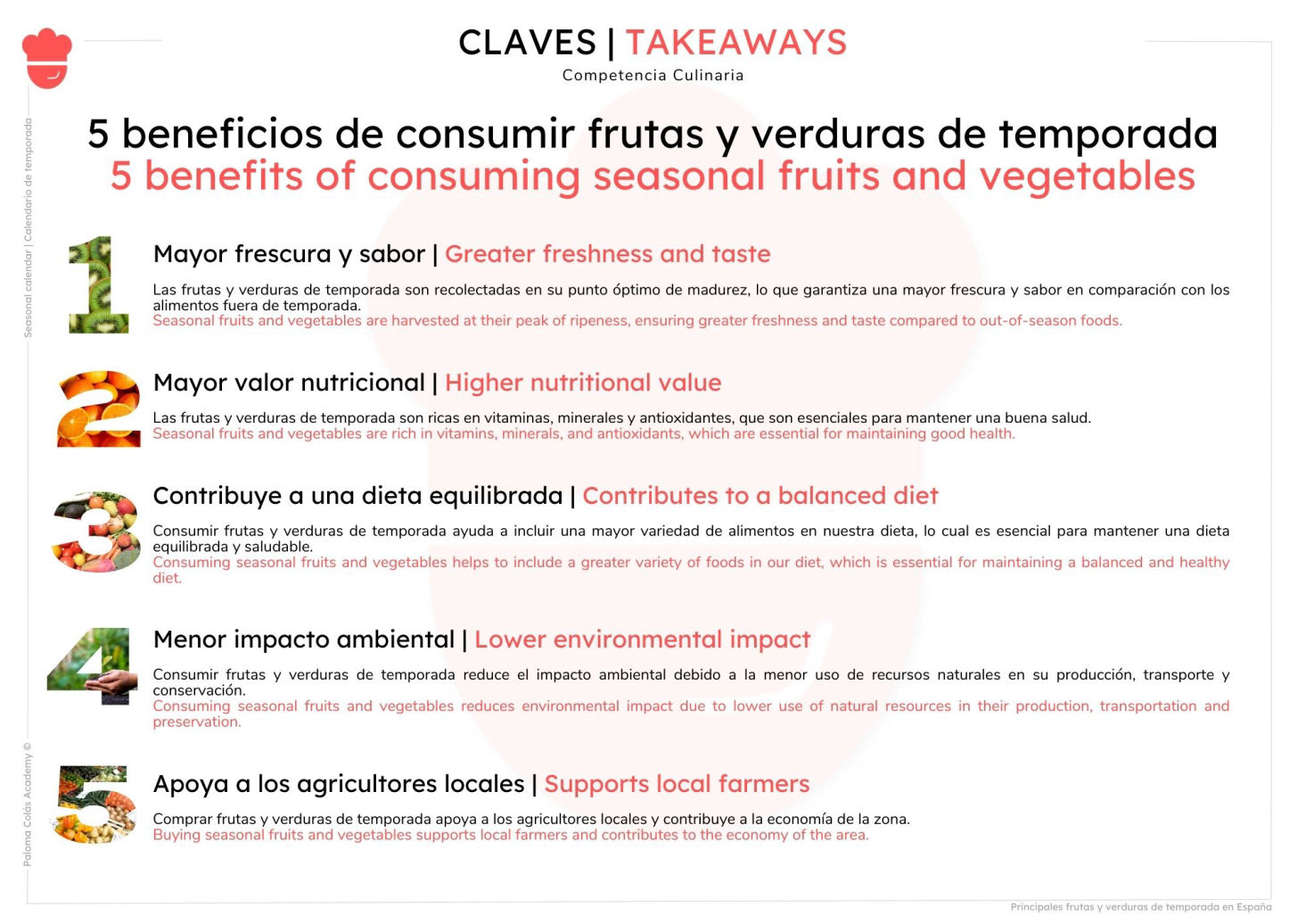 Beneficios de consumir frutas y verduras de temporada