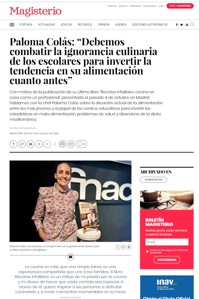 Entrevista Paloma Colás Academy Magisterio mayo 2023